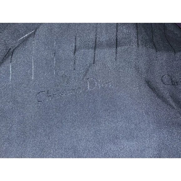 CHRISTIAN DIOR SEA BLUE STRIPED WITH LOGO ALL SILK RECTANGLE SCARF 54"-12 " VGC - Picture 2 of 4